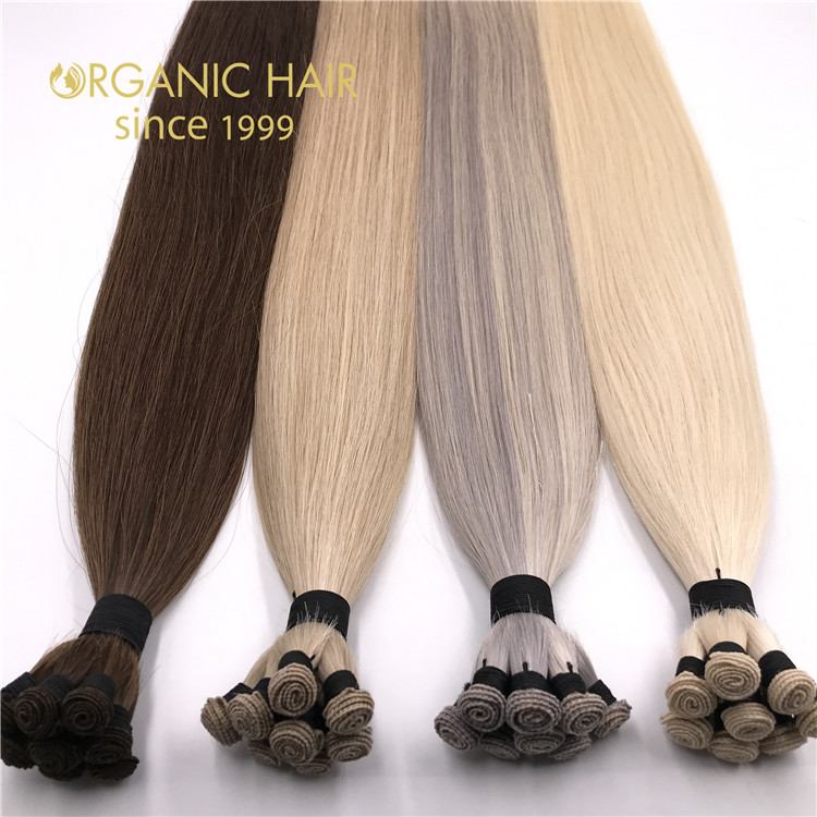 Wholesale human full cuticle hand tied wefts and customized color X346